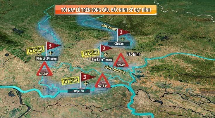 Lũ trên Sông Cầu, Bắc Ninh sẽ đạt đỉnh vào tối nay 9/10