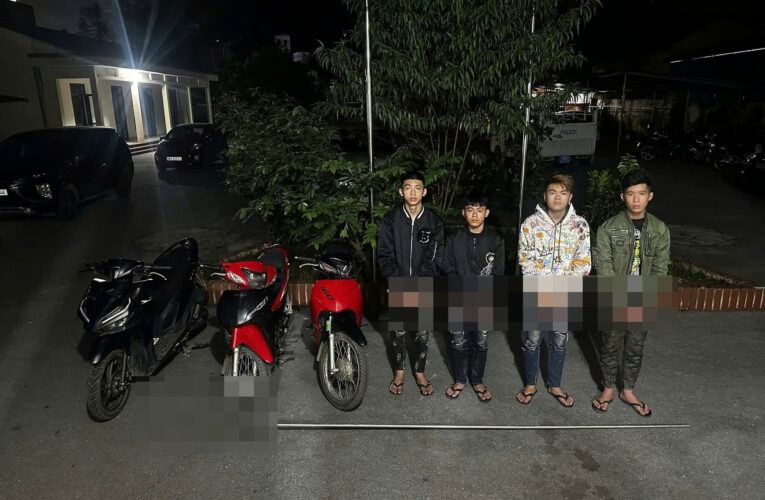 Bắc Ninh: Bă’t 4 đối tượng dùng đ,inh 3 để cuo’p xe máy người đi đường