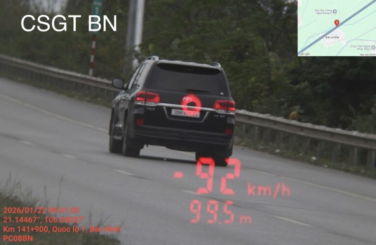 Bắc Ninh: Danh sách phạt nguội các phương tiện từ ngày 17/01/2026 đến 24/01/2026