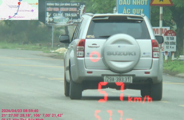 Bắc Ninh: Danh sách 564 trường hợp dính phạt nguội vi phạm chạy quá tốc độ